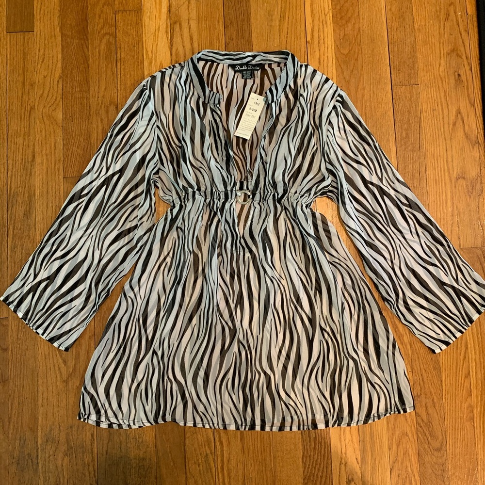 Double Decker Zebra Cover Up